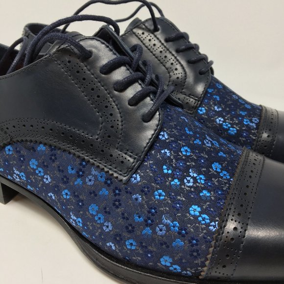 Tallia Orange Navy Floral Bonito Cap Toe Oxfords main image 6